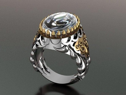 Antiguidade homens anel arte gema clássico moderno prata ouro Casamento noivado beleza diamante dourado Águia marca moda asa brincos esterlina joalheria argolas 3d print model - Mito3D