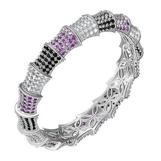antique multi colour diamond bracelet jewelry design fashion cad jewel gem gold silver white 3d customize printable bracelets 3d print model - Mito3D