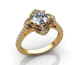 antik-Stil Hochzeit Ringe Schmuck gold Mode-ring diamond engagement Diamant-ring weiß Mode gem Silber ring cad 3d print model - Mito3D