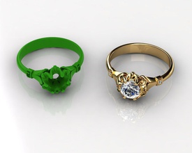 antik-vintage-Ringe Diamant-Ringe gold Schmuck sterling Hochzeit Silber engagement ring Platin weiß jahrgang genial retro Ringe Mode-Schönheit Diamant-ring ruby 3d print model - Mito3D