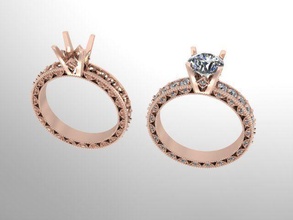 Antiguidade vintage estilo diamante infinidade solitário noivado anel guloseima 4 prong joalheria acionado Casamento moda 3d print model - Mito3D