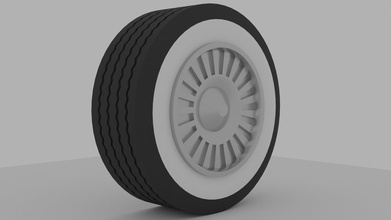 antiguo rueda neumático coche vehiculo borde vehículo calibrar pirelli retro pasatiempo bricolaje diy automotor 3d print model - Mito3D