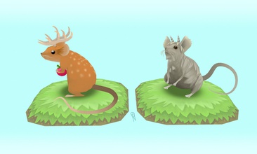 antlermice set 1 games-toys 3d model mouse antlermouse unique easy print cute animal parts challenge games toys 3d print model - Mito3D