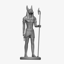 anúbis antigo egípcio estátua escultura 3d clássico impressão alto poli grego histórico artes cultural senhor submundo juiz morto poderoso deus arte esculturas 3d print model - Mito3D