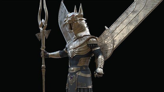 anubis g2 ii - 3d printing armor warrior weapon fantasy war art character egyptian god egypt prop 3dprinting scans replicas 3d print model - Mito3D