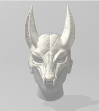 anubis inspirado máscara cosplay 3d 3dprint media mascara disfraz víspera santos oscuro fantasía moda 3d print model - Mito3D