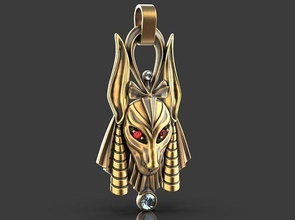anubis pendant fashion art gold silver seal egypt jewelry pendants 3d print model - Mito3D