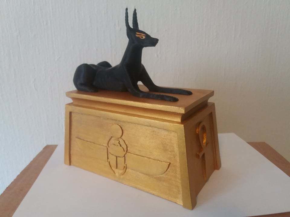 anubis santuario deckbox magia reunión egipto egipcio dios mtg juego mesa cofre caja tarjetas juegos cartas antiguo juguetes accesorios 3D print model - Mito3D