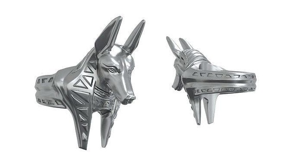 Anubis gümüş yüzük yazdırılabilir tasarım 3dprinted moda mücevher takı Yazdır baskı yüzükler 3d print model - Mito3D