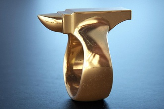 örs yüzük takı etsy içi boş erkekler smith Demirci goldsmith mücevher stil sterling Kaya baş metal paketi ebay oyun cg çekiç 3d print model - Mito3D
