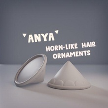 anya horn-like hair ornaments spy x family forger horn cosplay prop fashion 3d print model - Mito3D