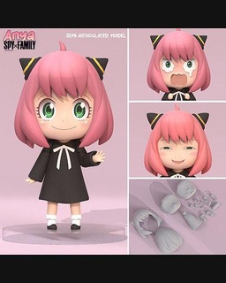 anya spyxfamily semi articulated modelo articulado brinquedo 3dprint extras anime desenho animado colecionável sorriso arte esculturas 3d print model - Mito3D