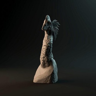Anzu fracasso pre supported dinossauro cabeça animal figura estátua troféu miniatura pré histórico oviraptor arte esculturas 3d print model - Mito3D