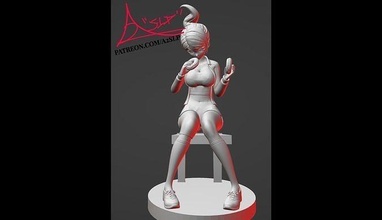aoi asahina 3d imprimible modelo aoiasahina danganronpa videojuego juego personaje vídeo anime dibujos animados lindo escultura niña contento esculturas arte 3d print model - Mito3D