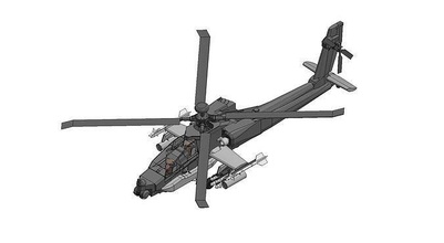 rc apache attack helicopter design 3d printer model aircarft texture poly detailed aircraft military army gun weapon combat fighter plane airplane modern ready diy hobby mechanical parts 3d print model - Mito3D