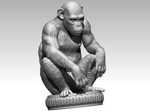 ape chess monkey african animal africa wasp nature jungle safari forest kong gorilla beast mammal creature kenya board game printable games toys accessories 3d print model - Mito3D