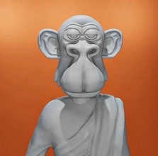 macaco monge nft meditação entediado 3d arte esculturas apêndice metaverso personagem jogos hipebesta escultura antigo religião figura 3d print model - Mito3D