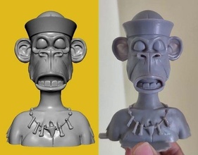 scimmia nft 6 annoiato zbrush arte sculture 3d print model - Mito3D