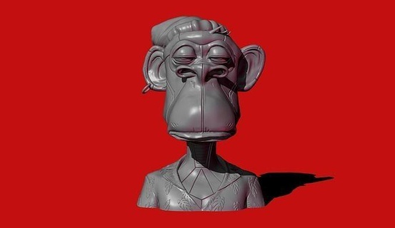 scimmia nft 4 annoiato animale indiano avtaras 3d arte sculture 3d print model - Mito3D