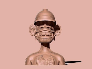 scimmia nft 9 annoiato animale indiano 3d arte sculture 3d print model - Mito3D