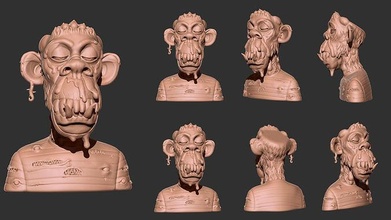 ape nft character 3d print model printable zbrush toys monkey games 3d print model - Mito3D