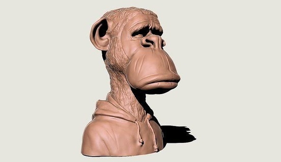 ape nft monkey 1 monkry digitalinida art bored animal indian avtaras 3d sculptures modal statue sculpture 3d print model - Mito3D