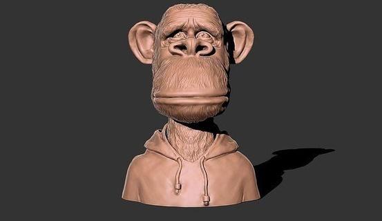 scimmia nft 2 Monaci digitalinida arte annoiato animale indiano avtaras 3d sculture modale statua scultura 3d print model - Mito3D