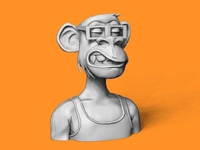 scimmia nft 1 annoiato animale indiano avtaras 3d arte sculture 3d print model - Mito3D