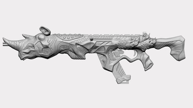 r301 arma 3d impresión modelo apéndice leyendas pistola ciencia ficción juegos juguetes accesorios juego futuro smg fantasía militar 3dprint imprimible máquina 3d print model - Mito3D