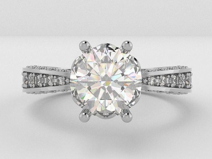 Aphrodite diamant bague bijoux anneaux or imprimable mariage engagement bijou brillant mode gemme princes Royal reine carat 3d print model - Mito3D