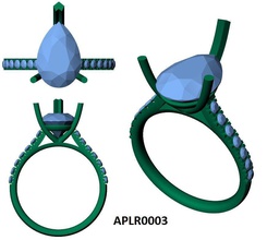 aplr0003-3ct pear solitaire jewelry 3djewelery jewellery diamond diamondring engagementrinf ring gems tiffany tiffanysetting 3ctring gold fashion sterling rings 3d print model - Mito3D