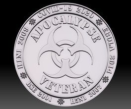 apocalipse veterano medalha arte cnc roteador moagem apocalíptico covid vírus modelo sinais logotipos 3d print model - Mito3D