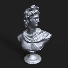 apollo belvedere büst heykel pythian i̇talya i̇talyan antik ateşli neoklasikçiler pio clementine vatikan müze 3d yazdır yazdırılabilir zbrush sanat heykeller 3d print model - Mito3D