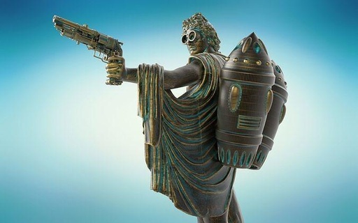Apollo Belvedere Steampunk bronz şekil heykel hediye adam gövde tabanca heykelcik jetpack Tanrı klasik 3dprint Roma Yunan moda Sanat heykeller 3d print model - Mito3D