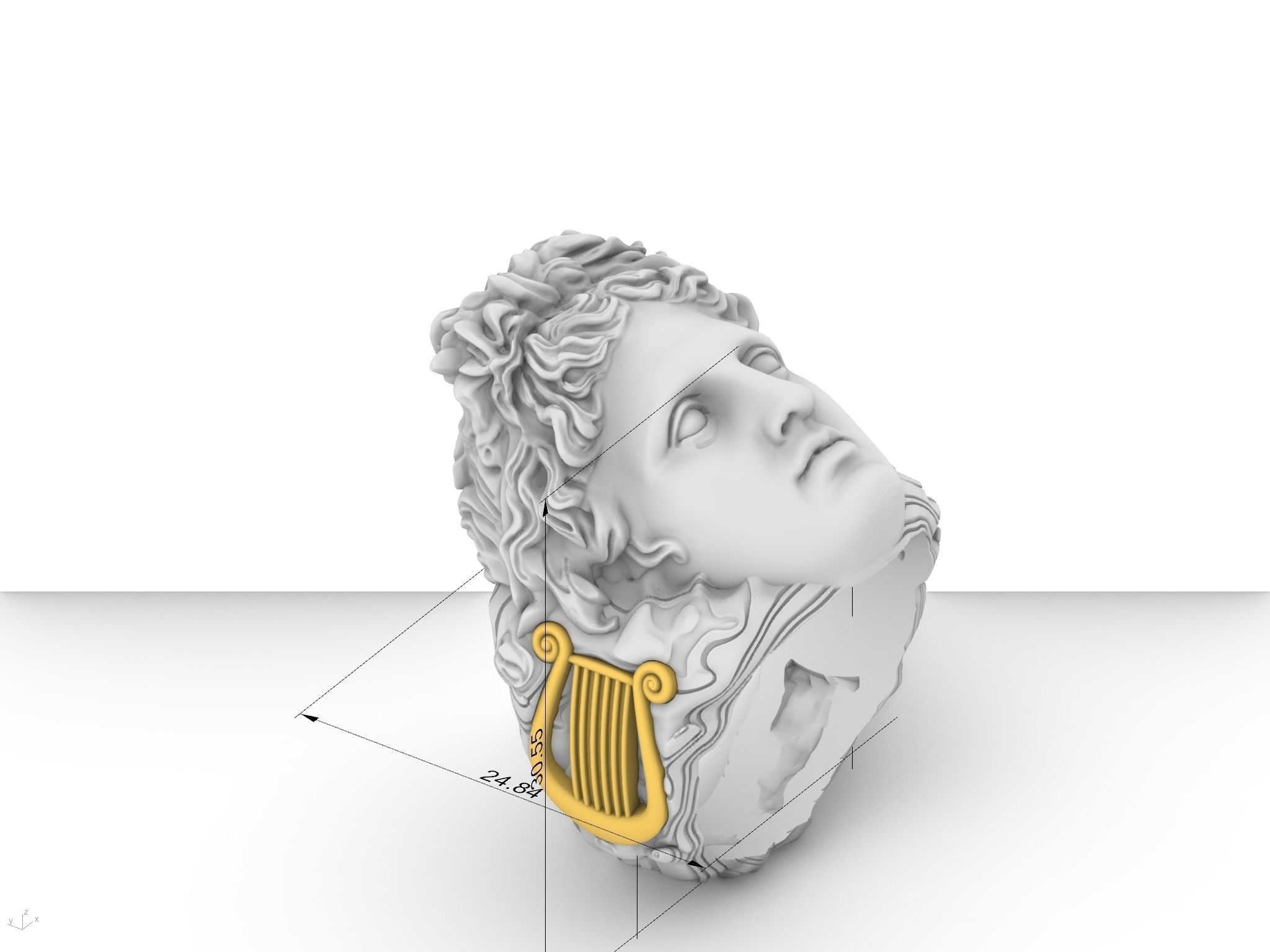 Apollo Dio squillare greco mitologia mito fantasia immaginario creatura sparta olimpo guerriero merce Helinck gioielleria Gladiatore spada corinzio antico Grecia anelli 3D print model - Mito3D