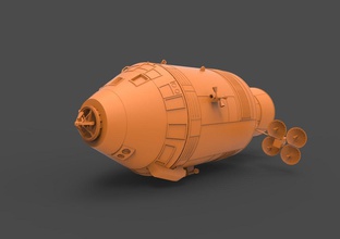 apollo portakal uzay gemisi aracı komut modül ay yildizi gemi nasa hizmet csm uzay vray hobi kendin yap otomotiv 3d print model - Mito3D