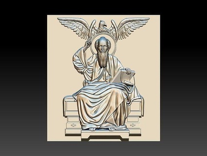 apostolo John 3d modello sollievo cnc stampa stl file Chiesa aquila simbolo st arte sculture 3d print model - Mito3D