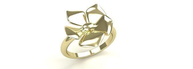 maçã Flor senhoras anel ouro prata platina luxo joalheria flor esterlina jóias imprimível precioso flores natureza argolas 3d print model - Mito3D