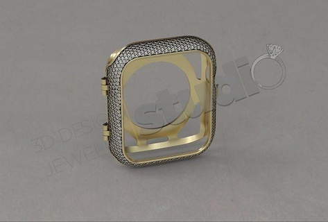 Pomme regarde séries 7 45mm couverture gaine diamants 3d bijou iwatch7 44 bijoux 3d print model - Mito3D