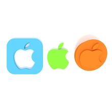 apple logo - 3 versions art iphone 3d print printable technology signs logos 3d print model - Mito3D