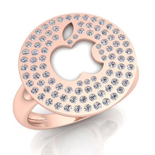 Apfel Ring Juwel Hochzeit Engagement Schmuck druckbar Diamant Silber Gold engagem Mode Sterling Weiß Schönheit cad 3d print model - Mito3D