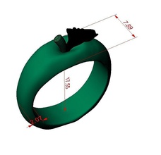 apple ring Schmuck behoben 3dprint Ringe 3d print model - Mito3D