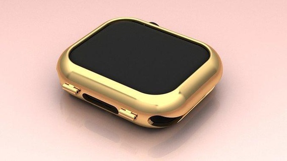 apple watch 45 mm gold jewelry silver diamond jewel jewellery 45mm 3d print model - Mito3D