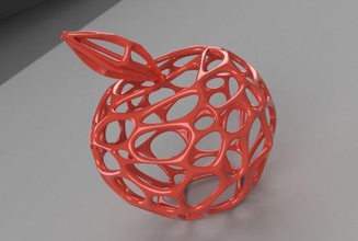 apple wireframe style art voronoi awesome artistic sculptures printable fashion cool 3d print model - Mito3D