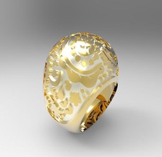 aqua ring la joyería anillo bajo el agua flora de biosfera los anillos 3d print model - Mito3D