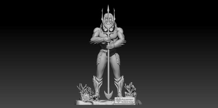 aquaman estatua of hombre participación espada película dc historietas universidad arte esculturas 3d print model - Mito3D