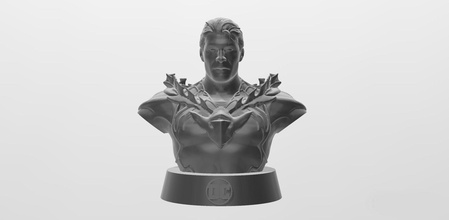 Aquaman busto aventuras juegos personaje figura juguetes dc injusticia cómic imprimible Arte Sla impresora superhéroe 3d print model - Mito3D
