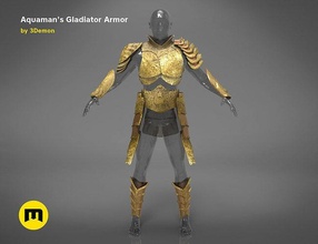 aquaman gladiator armor dc movie battle plate wearable knight armour war colosseum size printable games toys 3d print model - Mito3D