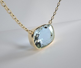 pendentif aigue-marine bijoux le diamant or d'argent pendentifs 3d print model - Mito3D