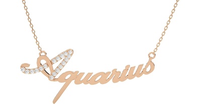 acquario zodiaco pendente collana 3dm stl render diamante stampabile gemma gioiello gioielleria oro bianca brillante platino lusso prezioso delicato luce peso astro cartello collane 3d print model - Mito3D